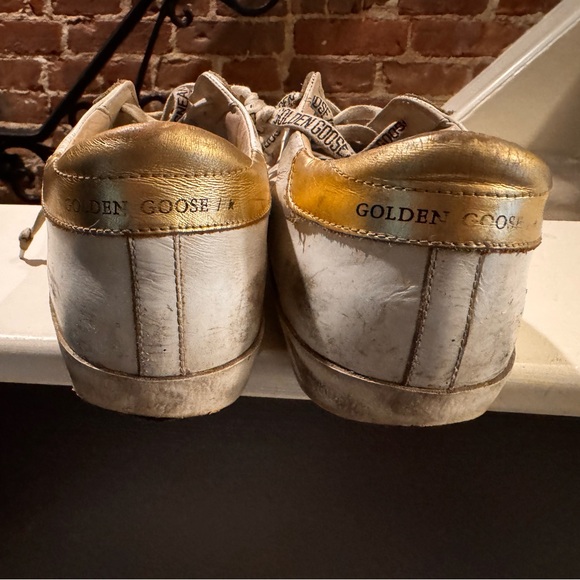 Golden goose superstar with animal print and gold sz 10 - Picture 4 of 8